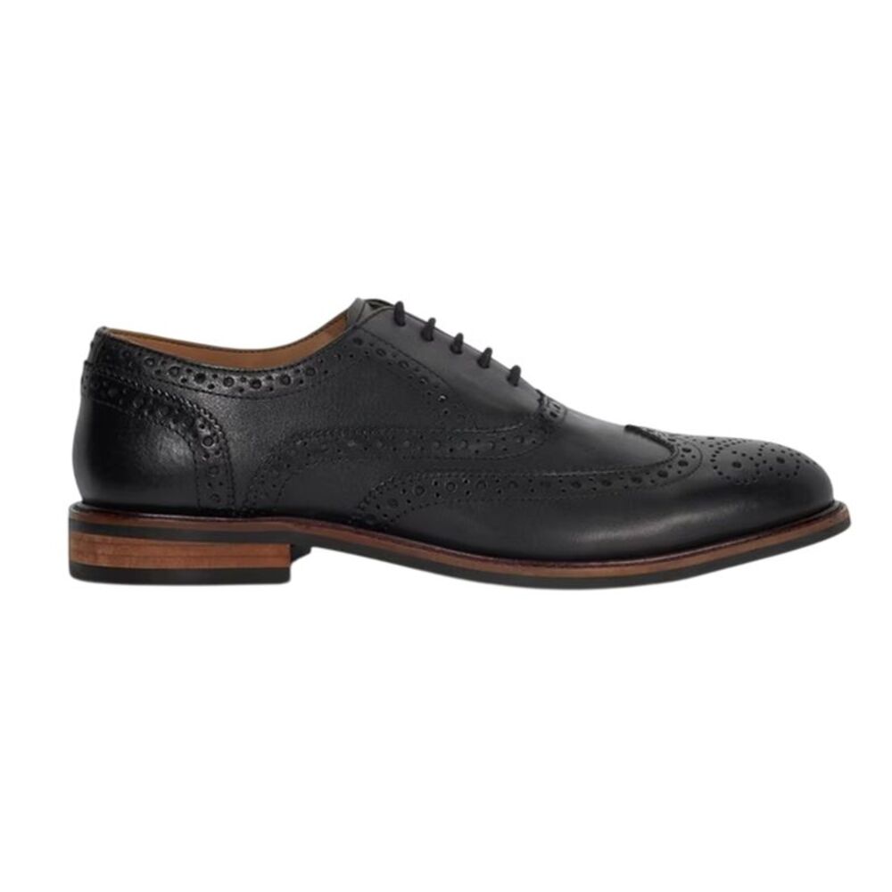 Dune London Mens Doodle Leather Formal Oxford Shoes / Black